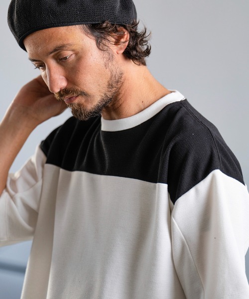Magine(マージン)の「mt8241- HONEYCOMB FOOTBALL TEE Tシャツ(Tシャツ/カットソー・メンズ・ホワイト×ブラック/チャコールグレー×ブラック/ホワイト×グレー・48/46/44)」の12枚目の写真