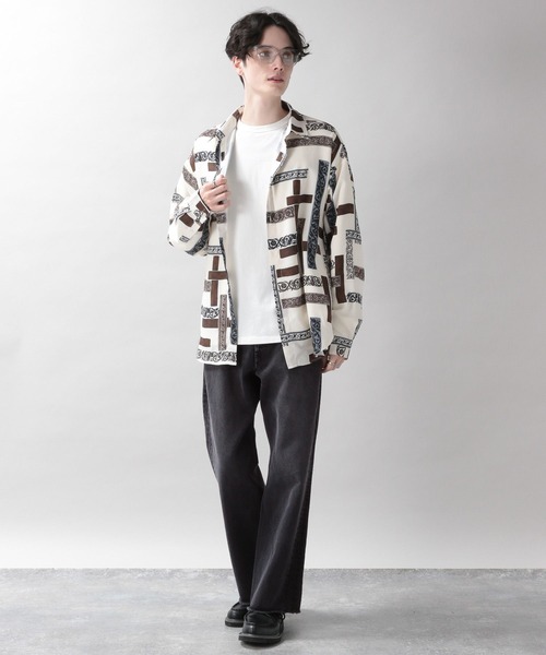 RAGEBLUE（レイジブルー）の「リメイク風/キリカエストレートデニムパンツ（デニムパンツ・メンズ・ダークグレー/ブルー・MEDIUM/LARGE）」の4枚目の写真