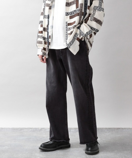 RAGEBLUE（レイジブルー）の「リメイク風/キリカエストレートデニムパンツ（デニムパンツ・メンズ・ダークグレー/ブルー・MEDIUM/LARGE）」の5枚目の写真