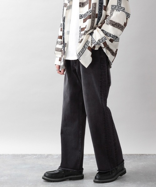 RAGEBLUE（レイジブルー）の「リメイク風/キリカエストレートデニムパンツ（デニムパンツ・メンズ・ダークグレー/ブルー・MEDIUM/LARGE）」の6枚目の写真