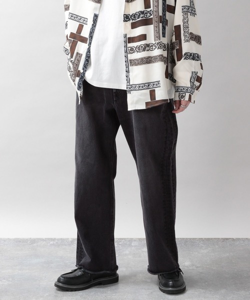 RAGEBLUE（レイジブルー）の「リメイク風/キリカエストレートデニムパンツ（デニムパンツ・メンズ・ダークグレー/ブルー・MEDIUM/LARGE）」の7枚目の写真