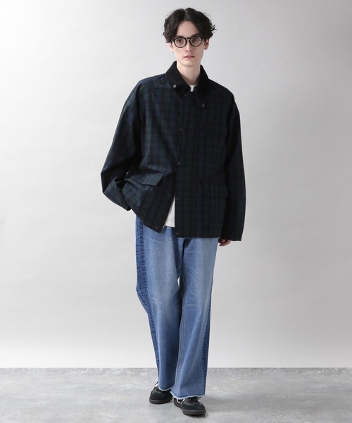 RAGEBLUE（レイジブルー）の「リメイク風/キリカエストレートデニムパンツ（デニムパンツ・メンズ・ダークグレー/ブルー・MEDIUM/LARGE）」の12枚目の写真