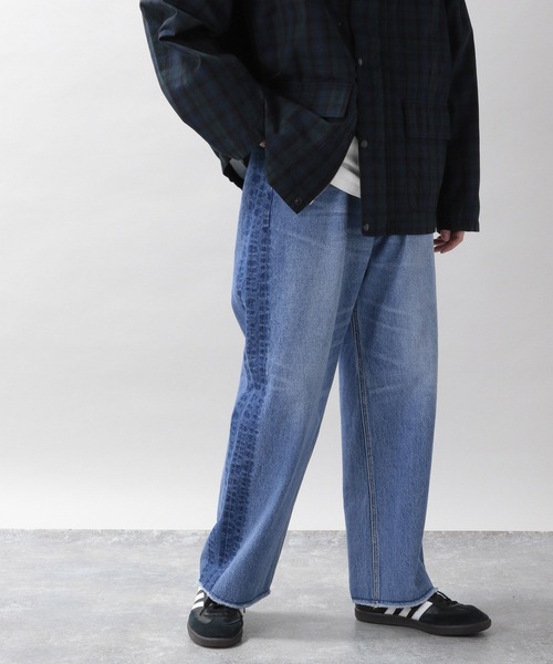 RAGEBLUE（レイジブルー）の「リメイク風/キリカエストレートデニムパンツ（デニムパンツ・メンズ・ダークグレー/ブルー・MEDIUM/LARGE）」の14枚目の写真