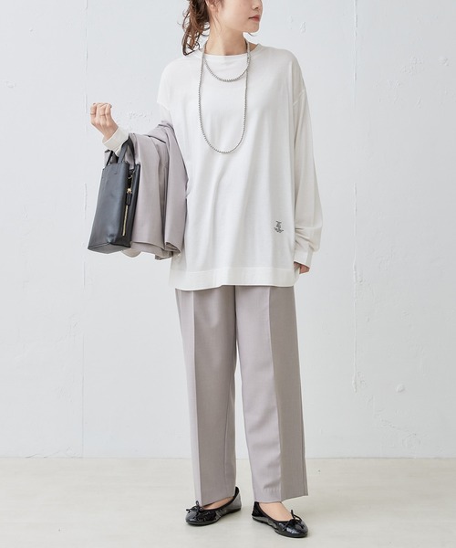 PUAL CE CIN（ピュアルセシン）の「ロゴプリントガーゼプルオーバー（Tシャツ/カットソー・レディース・オフホワイト/ライトベージュ・FREE）」の21枚目の写真