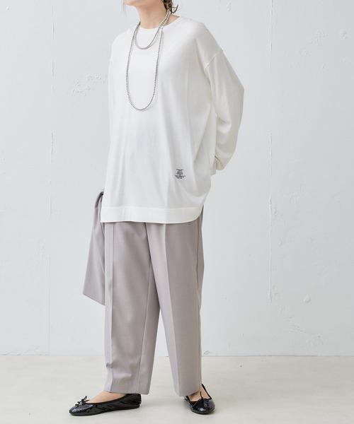 PUAL CE CIN（ピュアルセシン）の「ロゴプリントガーゼプルオーバー（Tシャツ/カットソー・レディース・オフホワイト/ライトベージュ・FREE）」の15枚目の写真