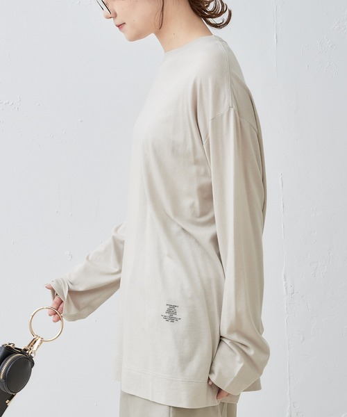 PUAL CE CIN（ピュアルセシン）の「ロゴプリントガーゼプルオーバー（Tシャツ/カットソー・レディース・オフホワイト/ライトベージュ・FREE）」の16枚目の写真