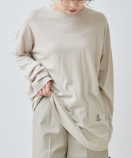 PUAL CE CIN（ピュアルセシン）の「ロゴプリントガーゼプルオーバー（Tシャツ/カットソー・レディース・オフホワイト/ライトベージュ・FREE）」の12枚目の写真