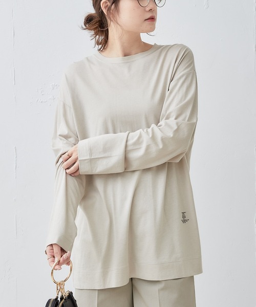 PUAL CE CIN（ピュアルセシン）の「ロゴプリントガーゼプルオーバー（Tシャツ/カットソー・レディース・オフホワイト/ライトベージュ・FREE）」の22枚目の写真