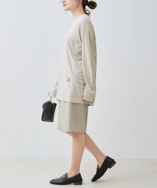 PUAL CE CIN（ピュアルセシン）の「ロゴプリントガーゼプルオーバー（Tシャツ/カットソー・レディース・オフホワイト/ライトベージュ・FREE）」の4枚目の写真