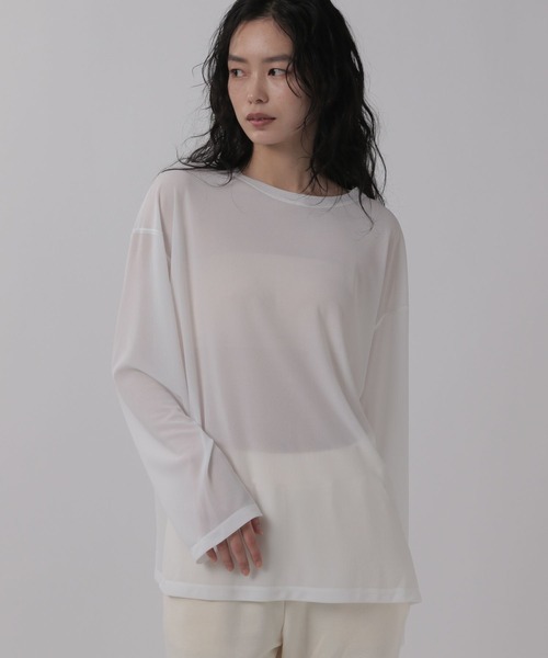 OFAKIND(オフアカインド)の「OFAKIND / シアープルオーバー(Tシャツ/カットソー・レディース・ホワイト/ブラック・FREE)」の2枚目の写真