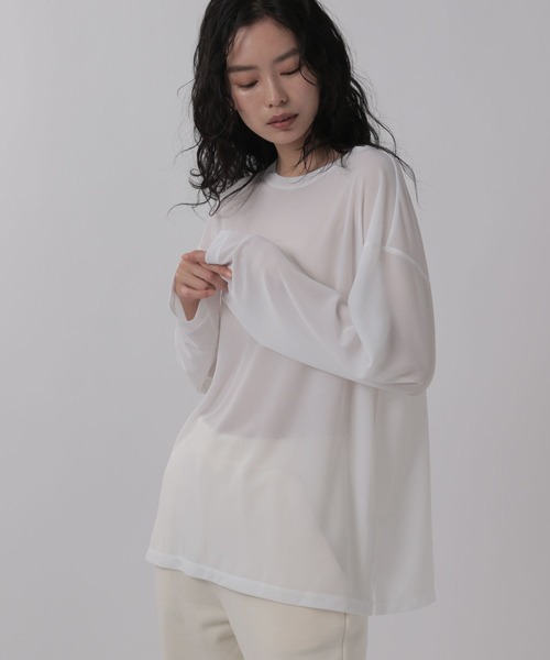OFAKIND(オフアカインド)の「OFAKIND / シアープルオーバー(Tシャツ/カットソー・レディース・ホワイト/ブラック・FREE)」の6枚目の写真