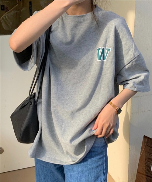 Chaco closet(チャコ クローゼット)の「オーバーサイズエンブレムバックプリントTシャツ(Tシャツ/カットソー・レディース・グレー/ホワイト/ピンク・FREE)」の11枚目の写真