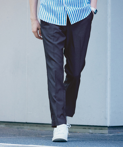 417 EDIFICE(フォーワンセブンエディフィス)の「"吸水速乾&イージーケア"【Reflax / リフラクス】スリムテーパードパンツ(スラックス・メンズ・アイボリー/ブラウン/ネイビー/チャコールグレー・SMALL/LARGE/MEDIUM/X-LARGE)」の4枚目の写真