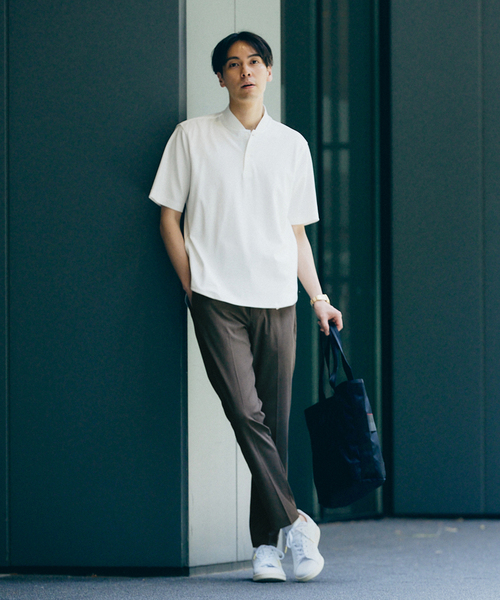 417 EDIFICE(フォーワンセブンエディフィス)の「"吸水速乾&イージーケア"【Reflax / リフラクス】スリムテーパードパンツ(スラックス・メンズ・アイボリー/ブラウン/ネイビー/チャコールグレー・SMALL/LARGE/MEDIUM/X-LARGE)」の5枚目の写真