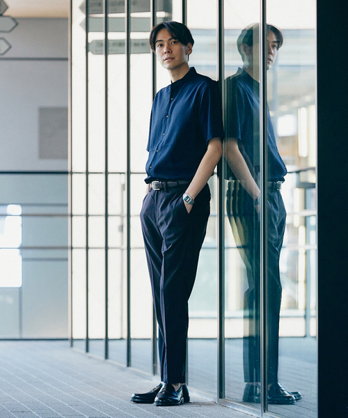 417 EDIFICE(フォーワンセブンエディフィス)の「"吸水速乾&イージーケア"【Reflax / リフラクス】スリムテーパードパンツ(スラックス・メンズ・アイボリー/ブラウン/ネイビー/チャコールグレー・SMALL/LARGE/MEDIUM/X-LARGE)」の8枚目の写真