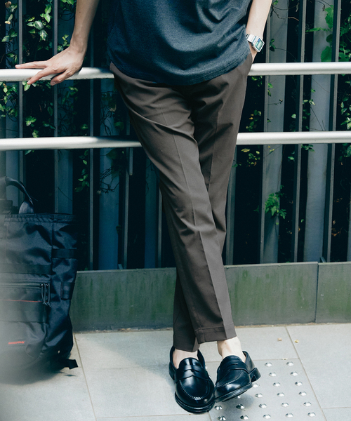 417 EDIFICE(フォーワンセブンエディフィス)の「"吸水速乾&イージーケア"【Reflax / リフラクス】スリムテーパードパンツ(スラックス・メンズ・アイボリー/ブラウン/ネイビー/チャコールグレー・SMALL/LARGE/MEDIUM/X-LARGE)」の12枚目の写真