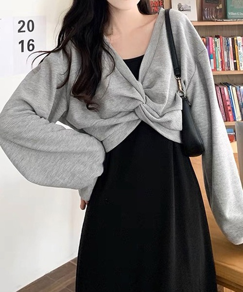 SPIGA（スピーガ）の「ｷｬﾐﾜﾝﾋﾟ+ﾂｲｽﾄﾌﾞﾗｳｽｾｯﾄ（ワンピース・レディース・グレー系その他/ベージュ系その他/ベージュ×ブラック・FREE）」の4枚目の写真