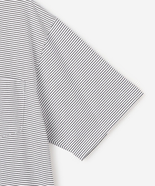 handvaerk（ハンドバーク）の「handvaerk | 60/2 クルーネックポケットビッグTシャツ ストライプ MEN（Tシャツ/カットソー・メンズ・ホワイト系その他・S/M/L）」の4枚目の写真