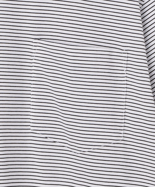 handvaerk（ハンドバーク）の「handvaerk | 60/2 クルーネックポケットビッグTシャツ ストライプ MEN（Tシャツ/カットソー・メンズ・ホワイト系その他・S/M/L）」の9枚目の写真