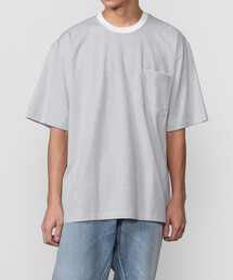 handvaerk | handvaerk | 60/2 クルーネックポケットビッグTシャツ ストライプ MEN(Tシャツ/カットソー)