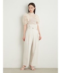 タグ付き LILYBROWN オーガンジードッキングニットトップス 新品リリーブラウン オーガンジードッキングニットトップス