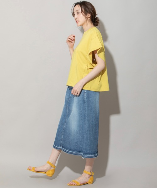 Munich(ミューニック)の「ブリングアウトエコジャージワイトTシャツ(Tシャツ/カットソー・レディース・ホワイト/ブラック/イエロー/ホワイト×ブラック・FREE)」の9枚目の写真