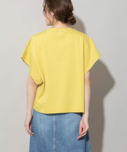 Munich(ミューニック)の「ブリングアウトエコジャージワイトTシャツ(Tシャツ/カットソー・レディース・ホワイト/ブラック/イエロー/ホワイト×ブラック・FREE)」の5枚目の写真