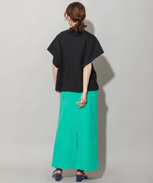 Munich(ミューニック)の「ブリングアウトエコジャージワイトTシャツ(Tシャツ/カットソー・レディース・ホワイト/ブラック/イエロー/ホワイト×ブラック・FREE)」の6枚目の写真