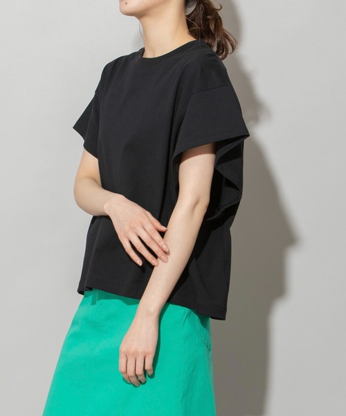 Munich(ミューニック)の「ブリングアウトエコジャージワイトTシャツ(Tシャツ/カットソー・レディース・ホワイト/ブラック/イエロー/ホワイト×ブラック・FREE)」の11枚目の写真