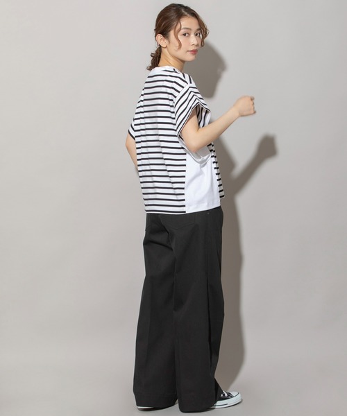 Munich(ミューニック)の「ブリングアウトエコジャージワイトTシャツ(Tシャツ/カットソー・レディース・ホワイト/ブラック/イエロー/ホワイト×ブラック・FREE)」の15枚目の写真