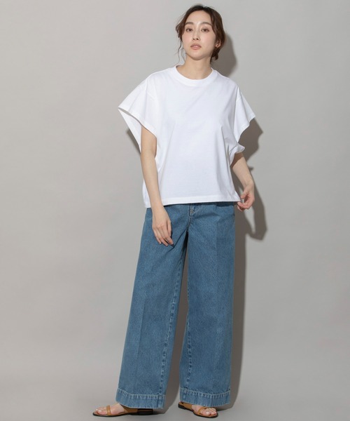 Munich(ミューニック)の「ブリングアウトエコジャージワイトTシャツ(Tシャツ/カットソー・レディース・ホワイト/ブラック/イエロー/ホワイト×ブラック・FREE)」の8枚目の写真