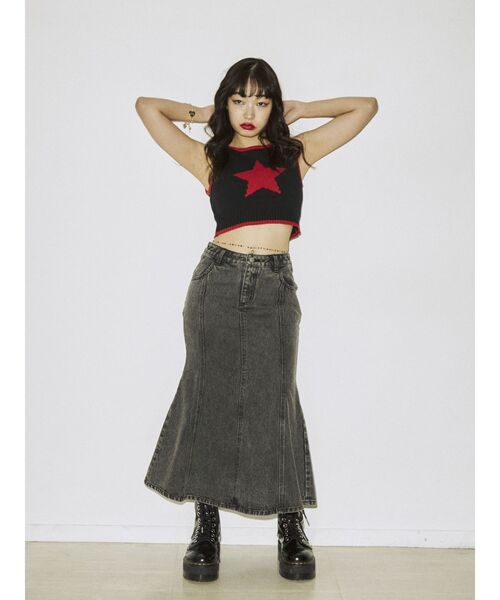 jouetie（ジュエティ）の「スターサマーニットタンク（タンクトップ・レディース・ブラック/ブルー/ピンク・MEDIUM）」の9枚目の写真