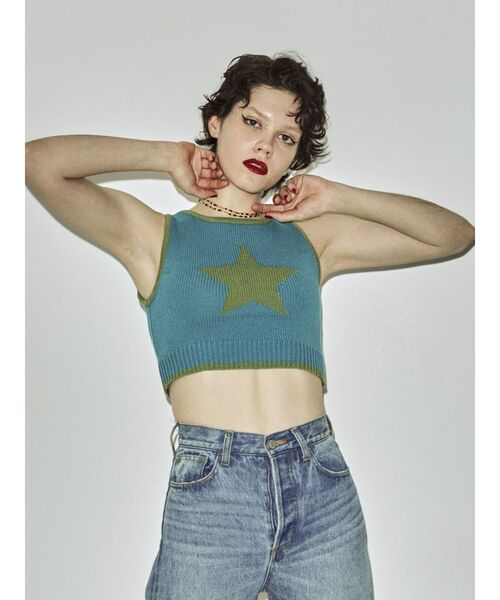 jouetie（ジュエティ）の「スターサマーニットタンク（タンクトップ・レディース・ブラック/ブルー/ピンク・MEDIUM）」の15枚目の写真