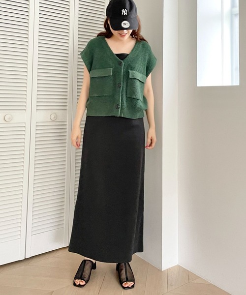 LOWRYS FARM(ローリーズファーム)の「メッシュベスト*キャミワンピース2P 190800(ワンピース・レディース・グリーン/アイボリー/ブラック・FREE)」の3枚目の写真