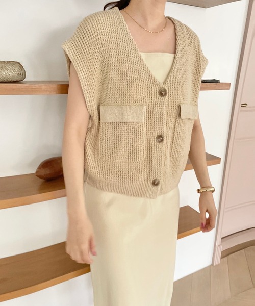 LOWRYS FARM(ローリーズファーム)の「メッシュベスト*キャミワンピース2P 190800(ワンピース・レディース・グリーン/アイボリー/ブラック・FREE)」の11枚目の写真