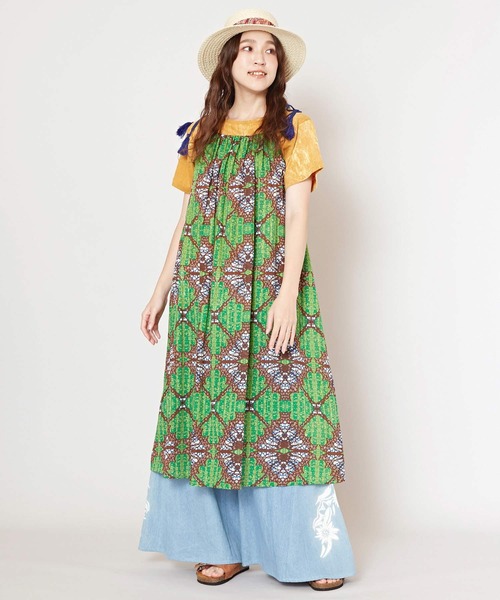 チャイハネ（チャイハネ）の「【チャイハネ】キテイジーキャミワンピース（ワンピース・レディース・ブルー/グリーン/オレンジ・FREE）」の2枚目の写真