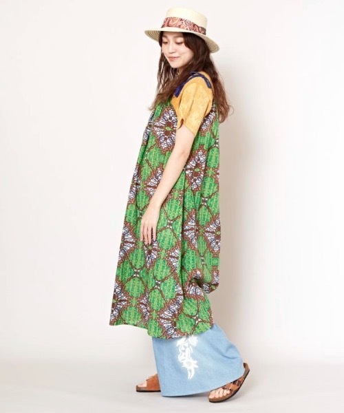 チャイハネ（チャイハネ）の「【チャイハネ】キテイジーキャミワンピース（ワンピース・レディース・ブルー/グリーン/オレンジ・FREE）」の7枚目の写真