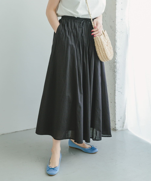 ITEMS URBANRESEARCH（アイテムズ アーバンリサーチ）の「ギャザースカート（スカート・レディース・チェック/ブラック/ラベンダー/ミント・FREE）」の2枚目の写真