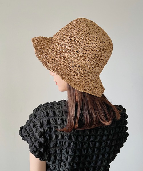 CLEA（クレア）の「シンプルつば広ペーパー雑材ハット（ハット・レディース・ベージュ/アイボリー・FREE）」の13枚目の写真