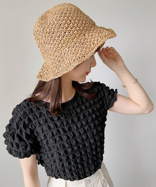 CLEA（クレア）の「シンプルつば広ペーパー雑材ハット（ハット・レディース・ベージュ/アイボリー・FREE）」の14枚目の写真