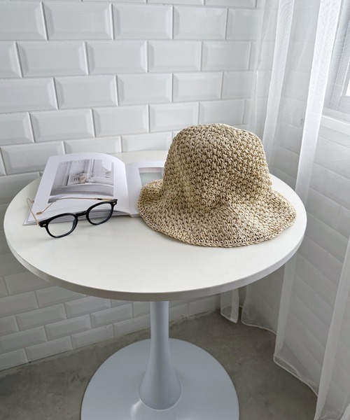 CLEA（クレア）の「シンプルつば広ペーパー雑材ハット（ハット・レディース・ベージュ/アイボリー・FREE）」の17枚目の写真