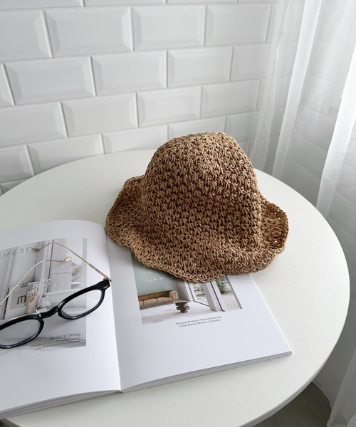 CLEA（クレア）の「シンプルつば広ペーパー雑材ハット（ハット・レディース・ベージュ/アイボリー・FREE）」の18枚目の写真