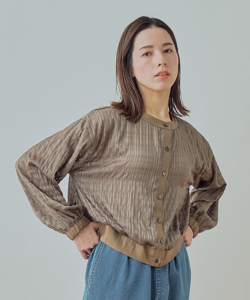 KELEN×HEELANDTOE ケレン シアージップアップブルゾン ホワイト KELEN×HEELANDTOE ケレン シアージップアップブルゾン ホワイト