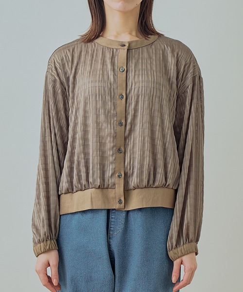 KELEN×HEELANDTOE ケレン シアージップアップブルゾン ホワイト KELEN×HEELANDTOE ケレン シアージップアップブルゾン ホワイト