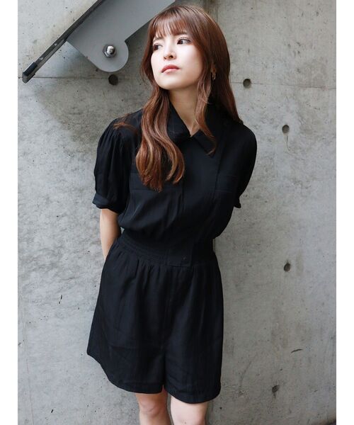 MURUA（ムルーア）の「ウエストシャーリングロンパース（サロペット/オーバーオール・レディース・ブラック/カーキ・FREE）」の3枚目の写真