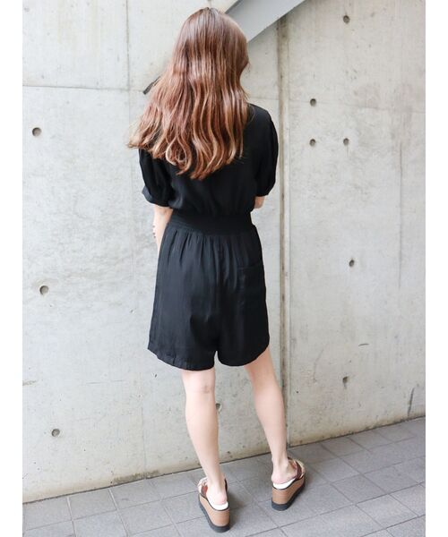 MURUA（ムルーア）の「ウエストシャーリングロンパース（サロペット/オーバーオール・レディース・ブラック/カーキ・FREE）」の5枚目の写真