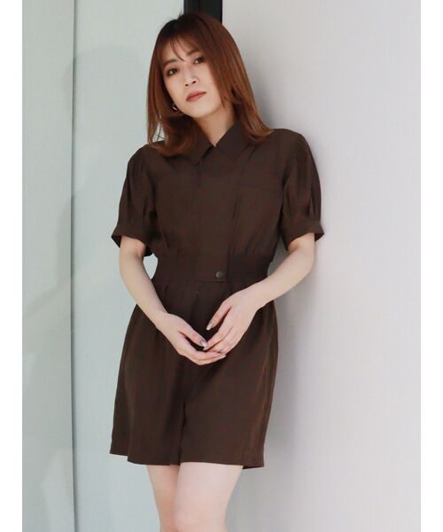 MURUA（ムルーア）の「ウエストシャーリングロンパース（サロペット/オーバーオール・レディース・ブラック/カーキ・FREE）」の6枚目の写真