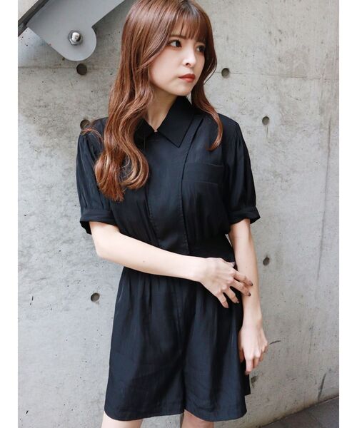 MURUA（ムルーア）の「ウエストシャーリングロンパース（サロペット/オーバーオール・レディース・ブラック/カーキ・FREE）」の9枚目の写真