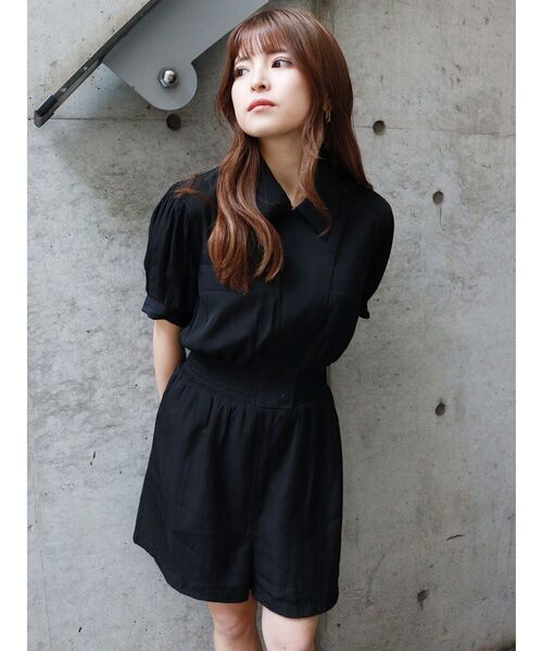 MURUA（ムルーア）の「ウエストシャーリングロンパース（サロペット/オーバーオール・レディース・ブラック/カーキ・FREE）」の10枚目の写真