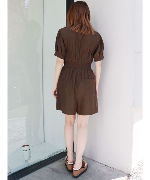 MURUA（ムルーア）の「ウエストシャーリングロンパース（サロペット/オーバーオール・レディース・ブラック/カーキ・FREE）」の15枚目の写真